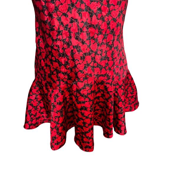 Vintage Y2K Victorias Secret Gold Label Red Black Drop Waist Heart Chemise Small - Picture 4 of 6